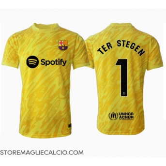 Barcelona Ter Stegen #1 Portiere Maglia Gara Casa Repliche 2024-25